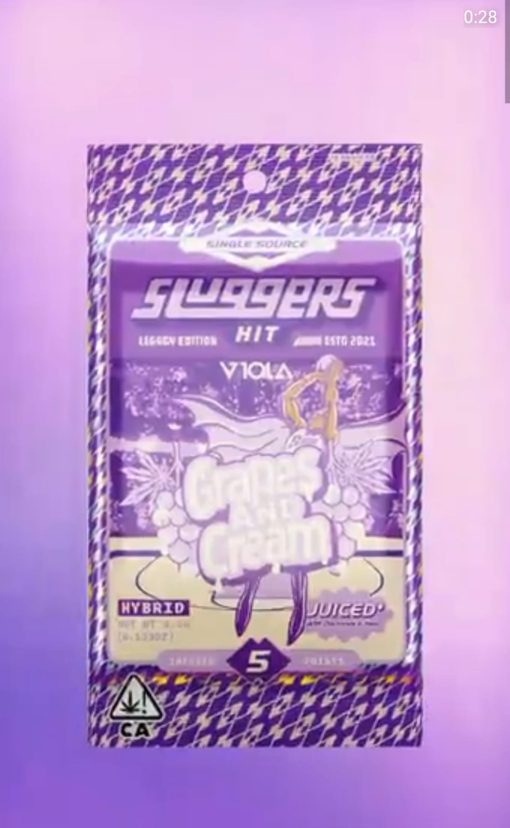 Sluggers Hit Grapes And Cream 3.5g 5pk